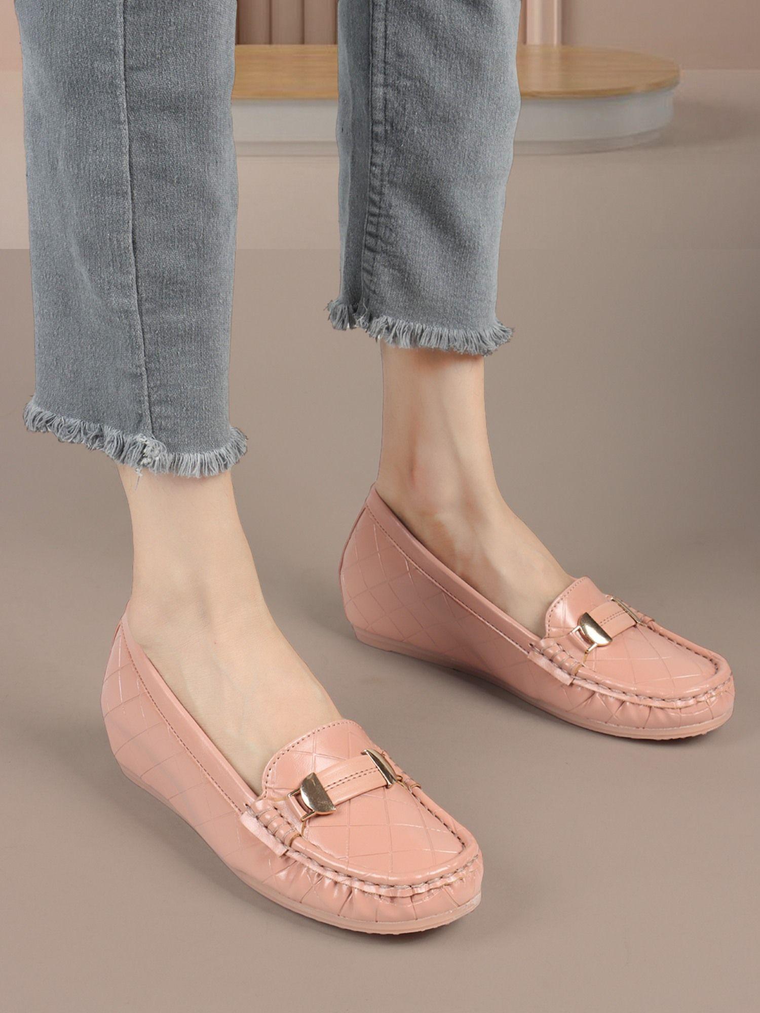 peach women slip on loafers