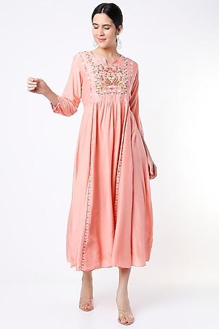 peachish pink embroidered tunic