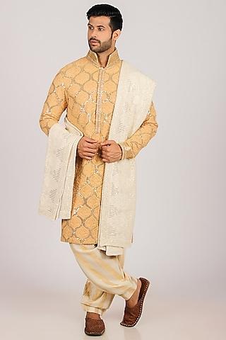 peachy orange viscose kurta set