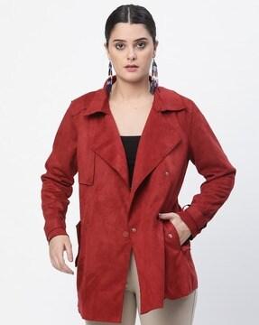 peacoat with waist tie-up