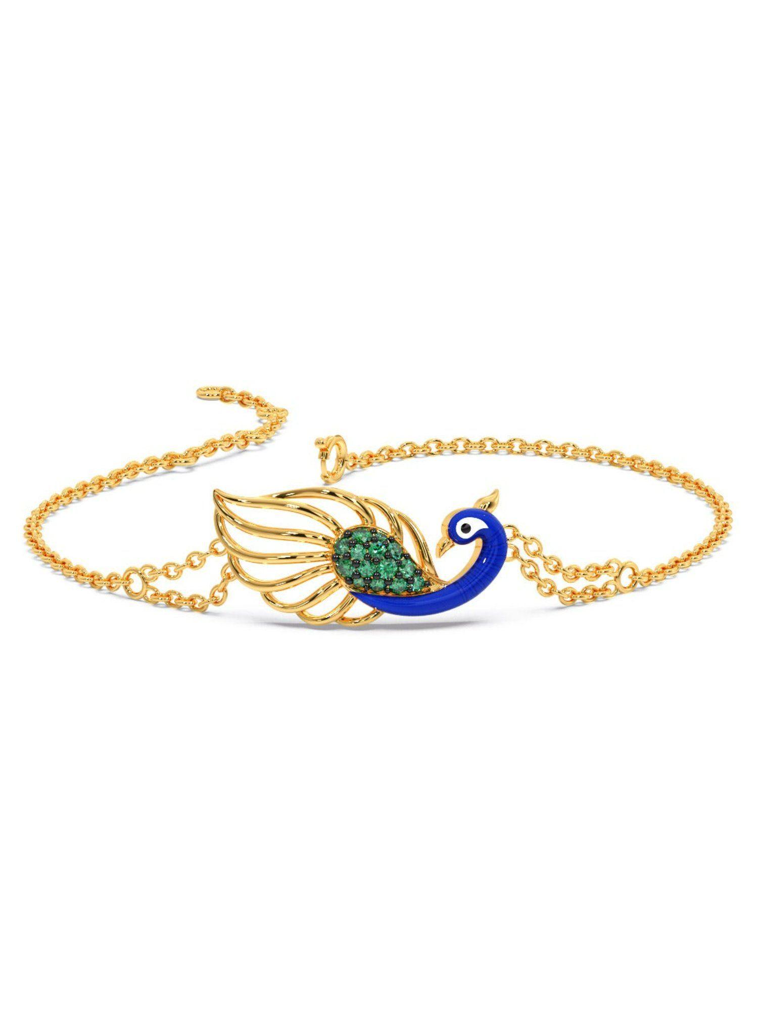 peacock collection 14k (585) yellow gold with gemstone bracelet