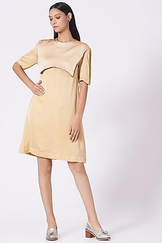 peanut cream pvc embroidered dress