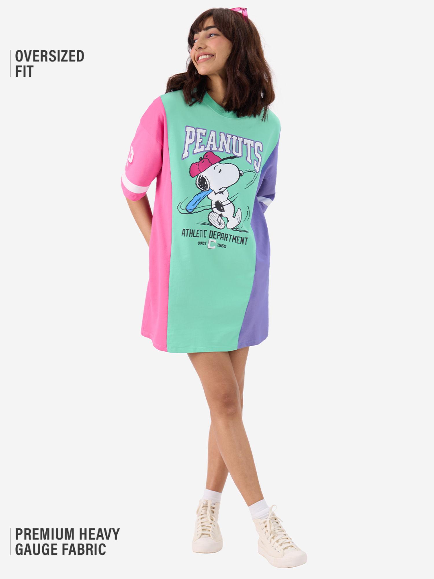 peanuts athletic department women oversized t-shirt dress