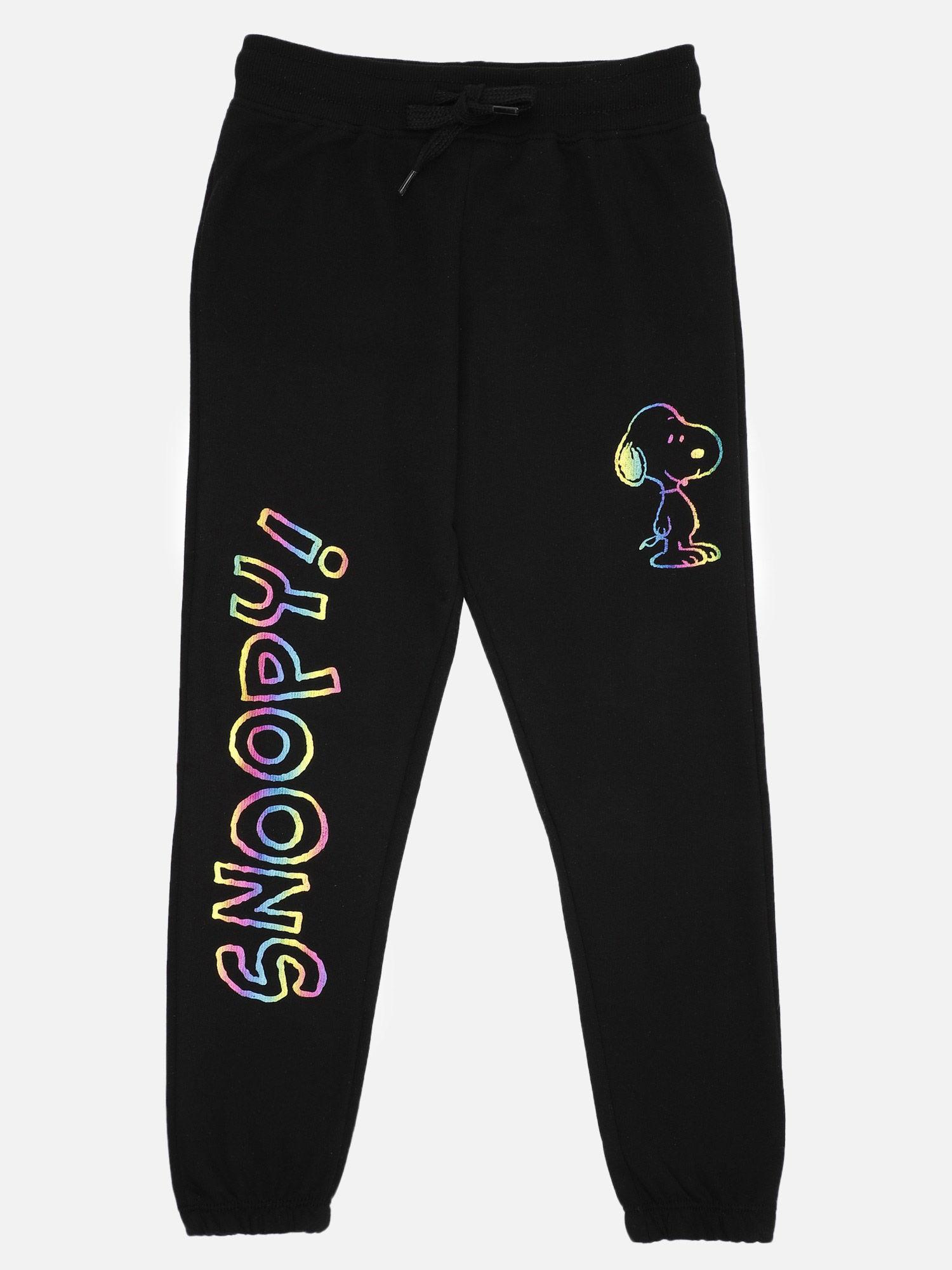 peanuts featured black joggers for girls