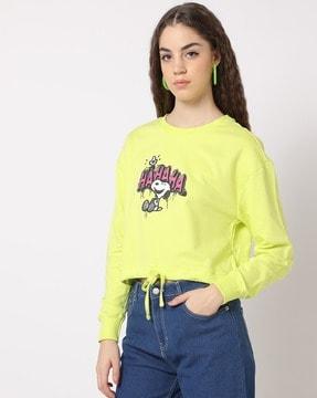 peanuts print slim fit sweatshirt