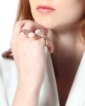 pearl accent classic ring