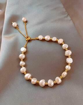 pearl beaded link bracelet
