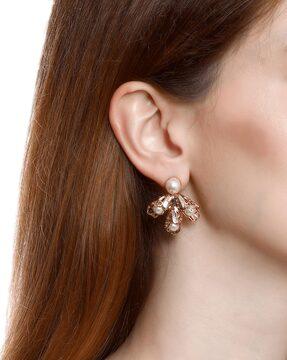 pearl studded earrings