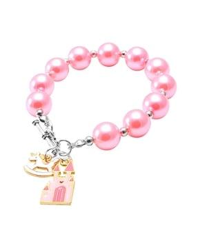 pearl-beaded link bracelet