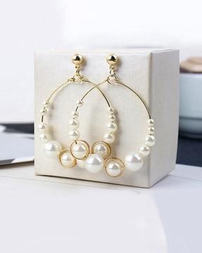 pearl hoops earrings