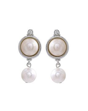 pearl ring drop earrings