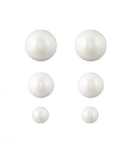 pearl stud earrings set