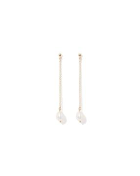 pearl-studded drop earrings