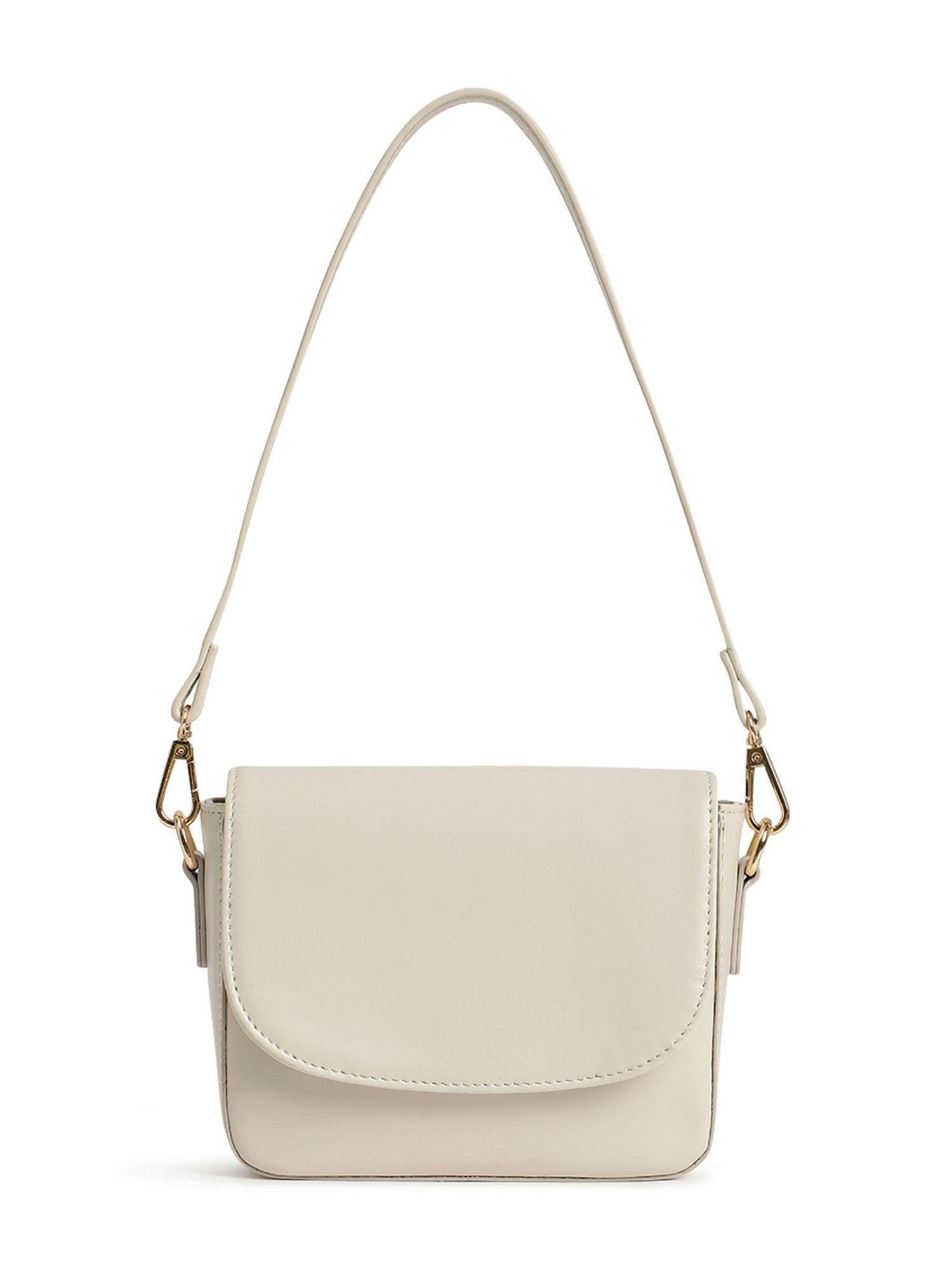 pearl white casual shoulder bag for women