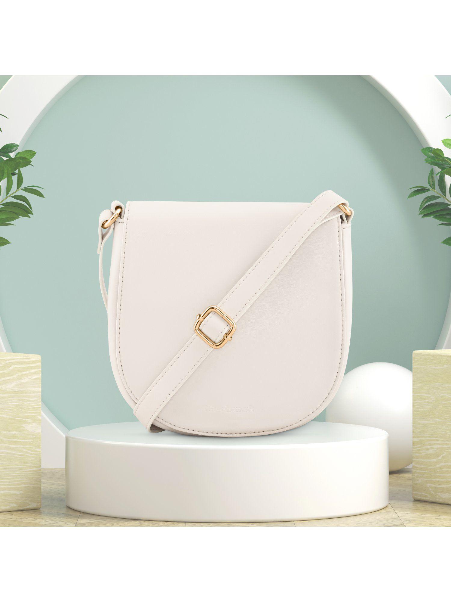 pearl white casual sling bag for women