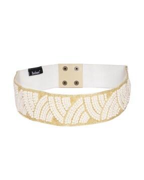 pearl work belt with button closure