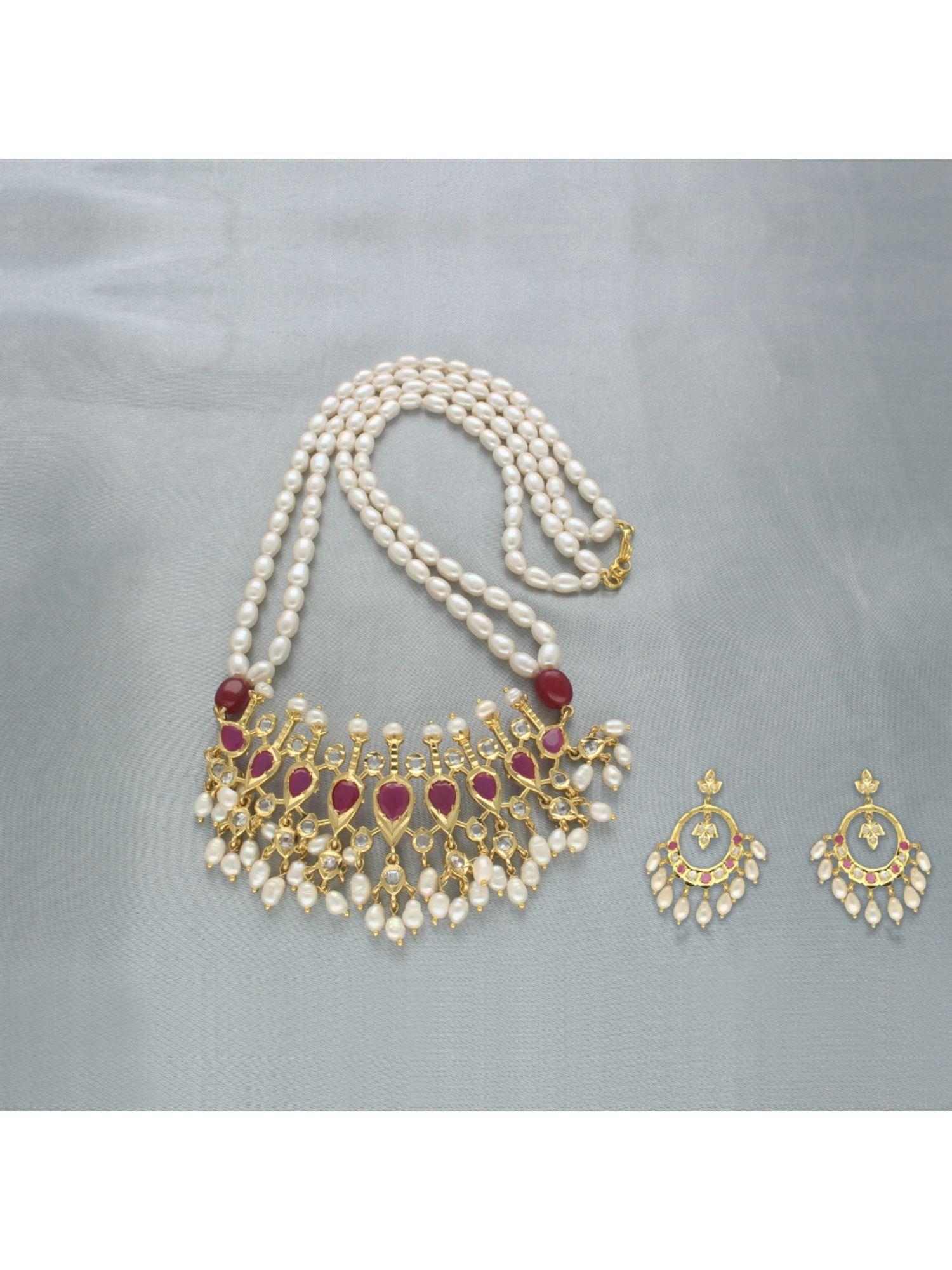 pearls harita 2 lines pearl pink necklace