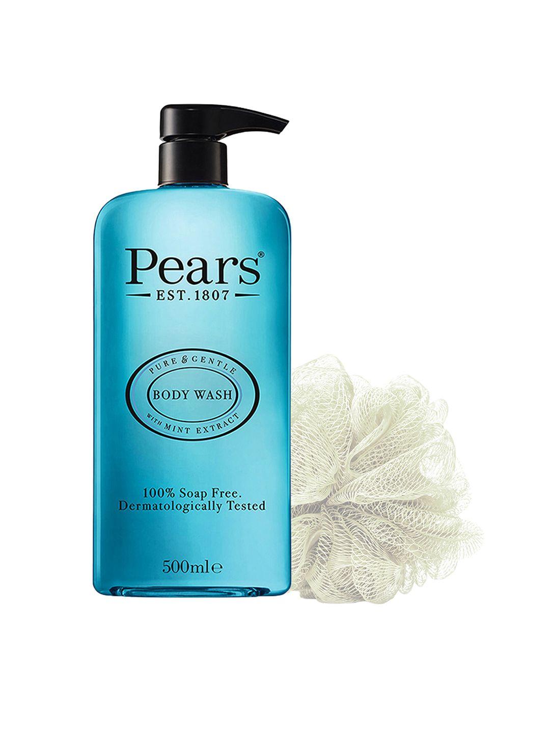 pears pure & gentle 100% soap free mint extracts body wash with loofah 500 ml