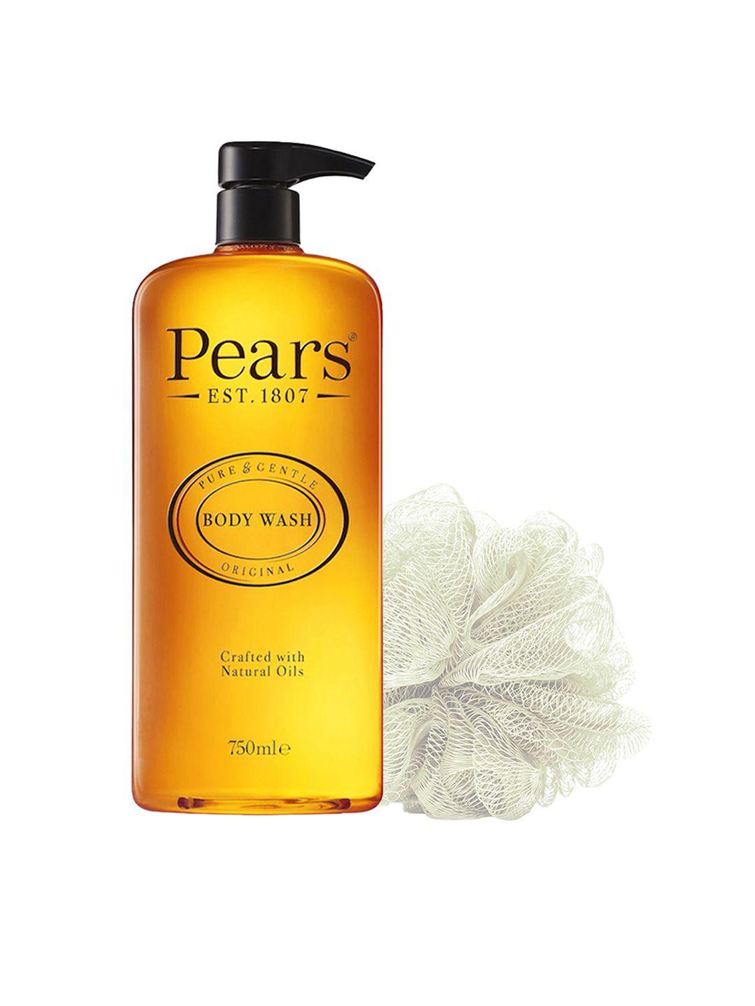 pears pure & gentle original body wash with loofah - 750ml