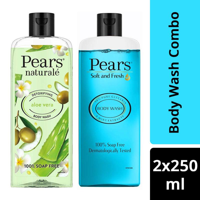 pears soft & fresh and naturale detoxifying aloevera body wash combo