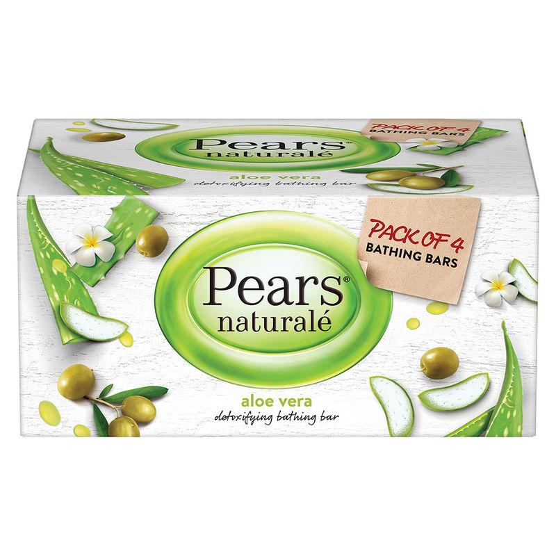 pears naturale aloe vera detoxifying bathing bar (pack of 4)