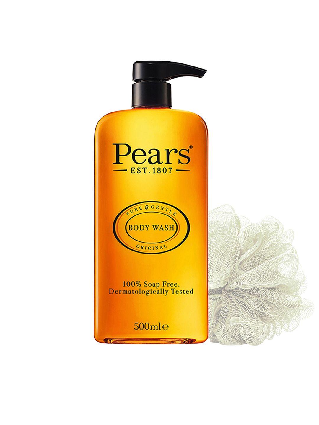 pears pure & gentle original body wash with free loofah - 500 ml