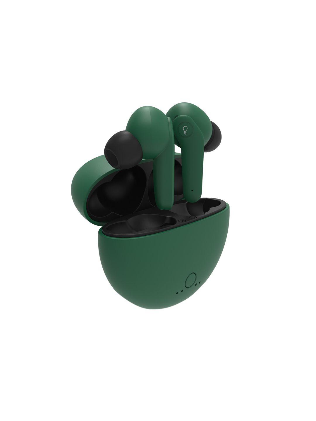 pebble arc tws earbuds, immersive audio, up to 15h playback - green