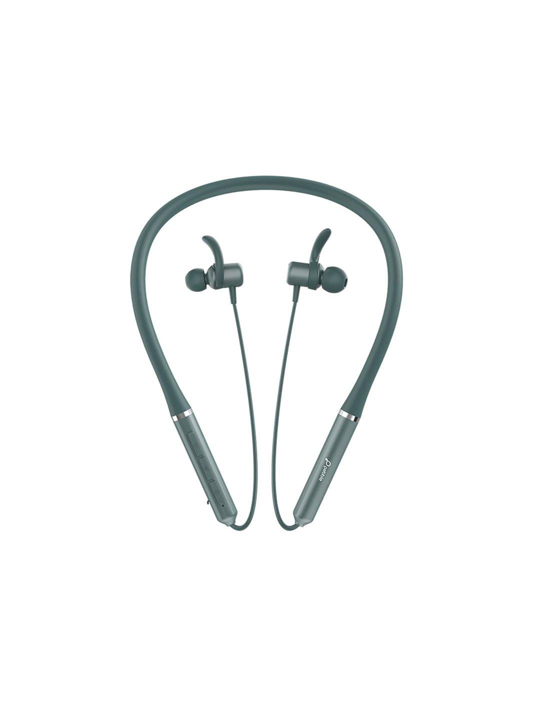 pebble flex lite bluetooth neckband with true bass in-built mic, sweat proof - teal green