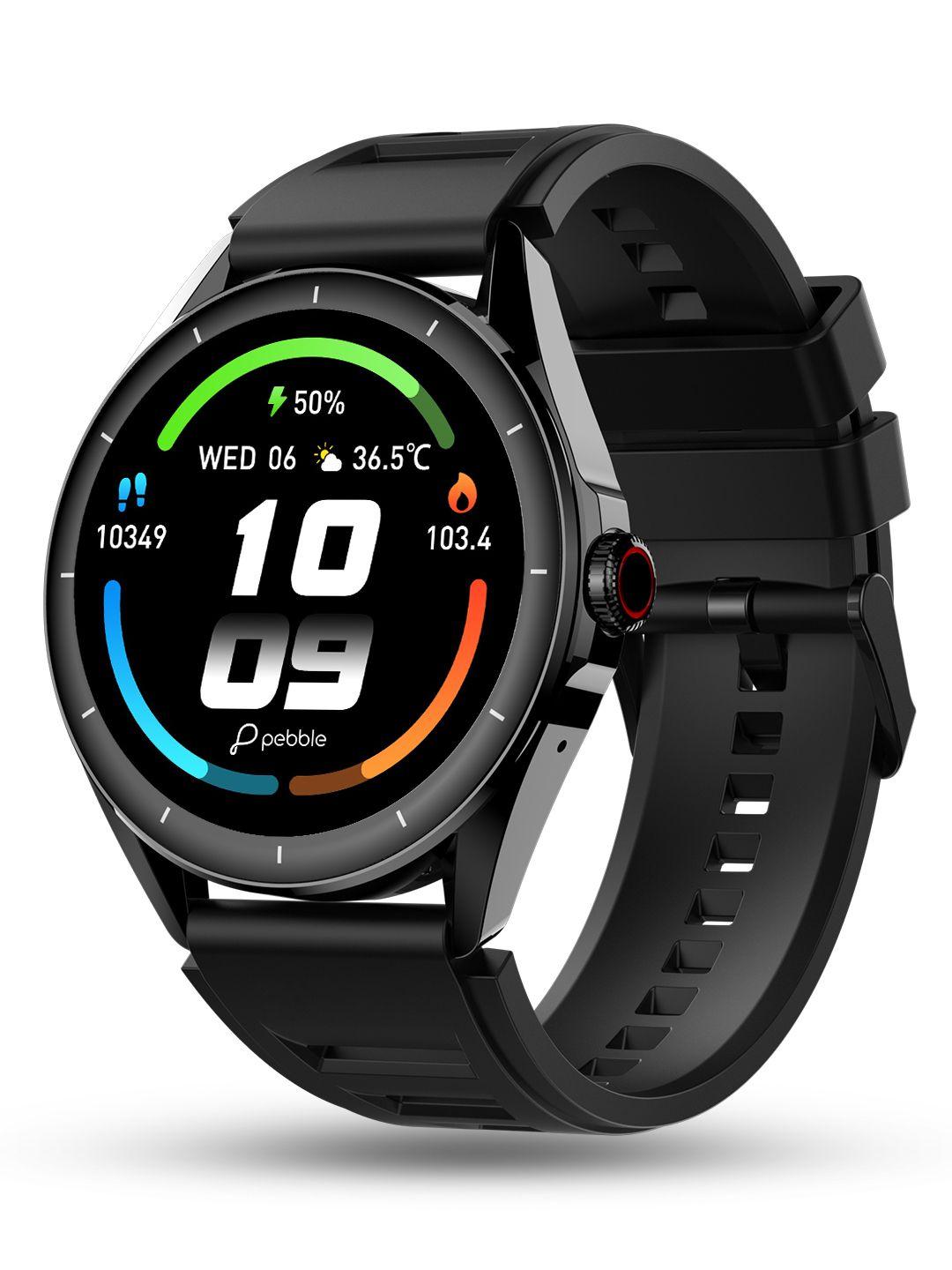 pebble black cosmos valor smartwatch 1.43" amoled display