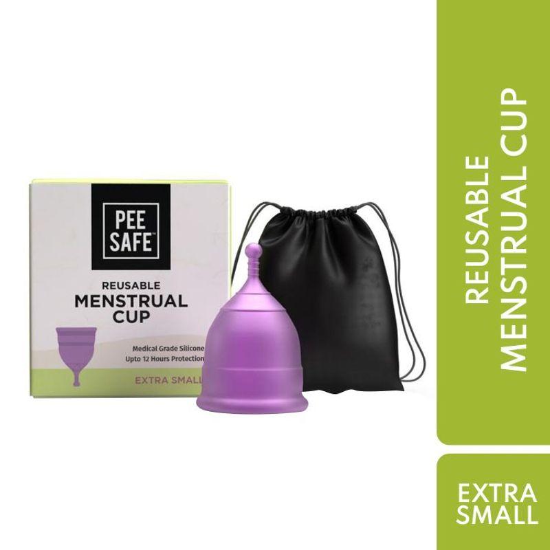 pee safe reusable menstrual cup with medical grade silicone for women extra small