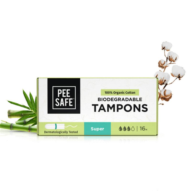 pee safe 100% organic cotton super tampons