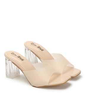 peep-toe chunky heeled sandals