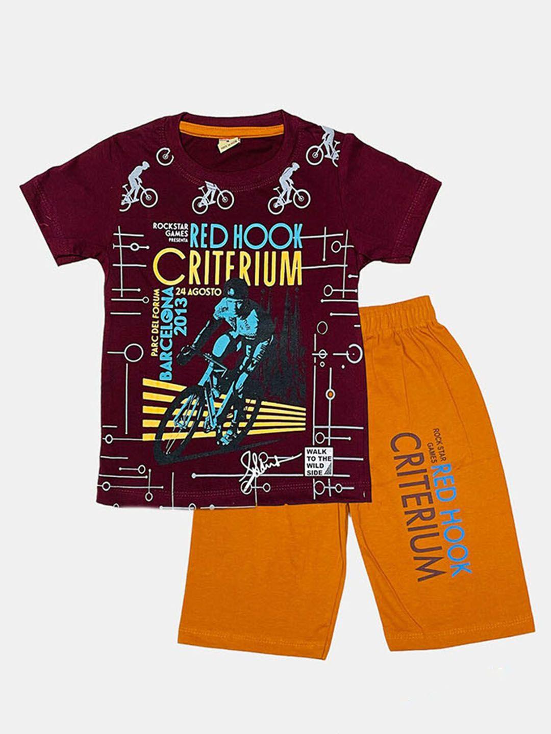 peerless wear boys printed t-shirt with shorts