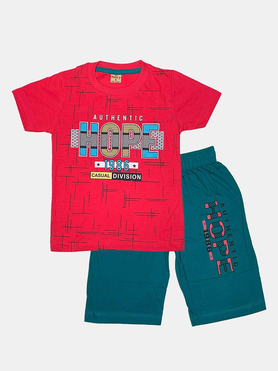 peerless wear boys printed pure cotton t-shirt with shorts