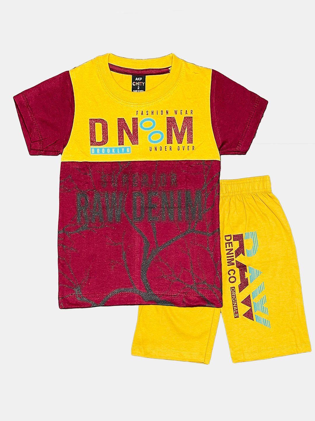 peerless wear boys printed t-shirt with shorts