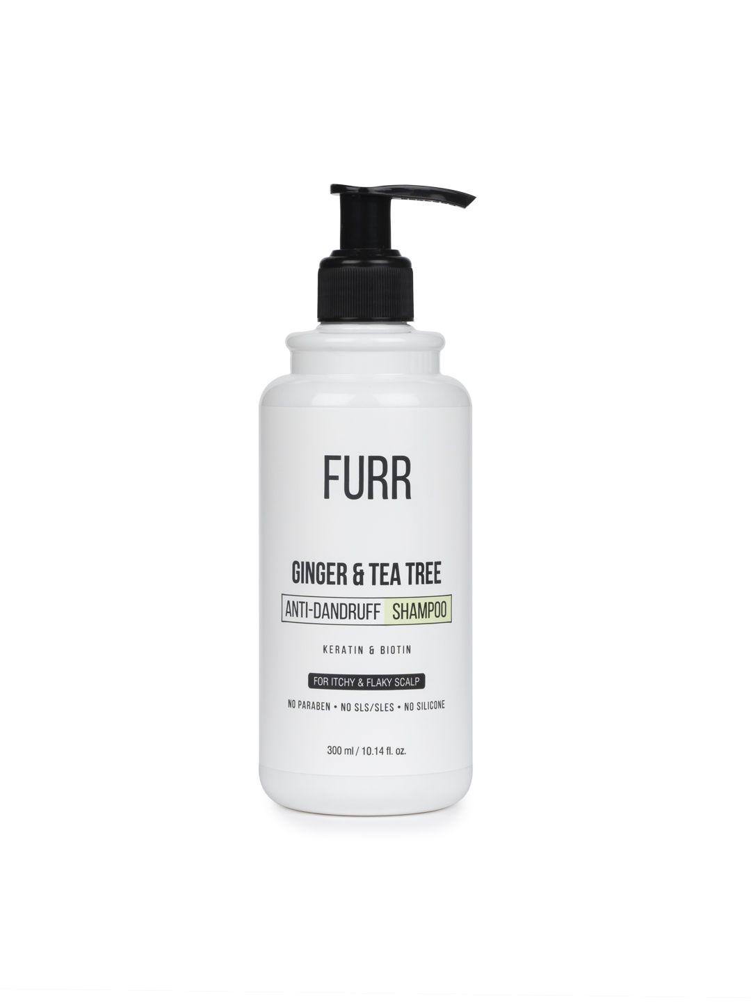 peesafe furr ginger & tea tree anti dandruff shampoo with keratin & biotin - 300ml
