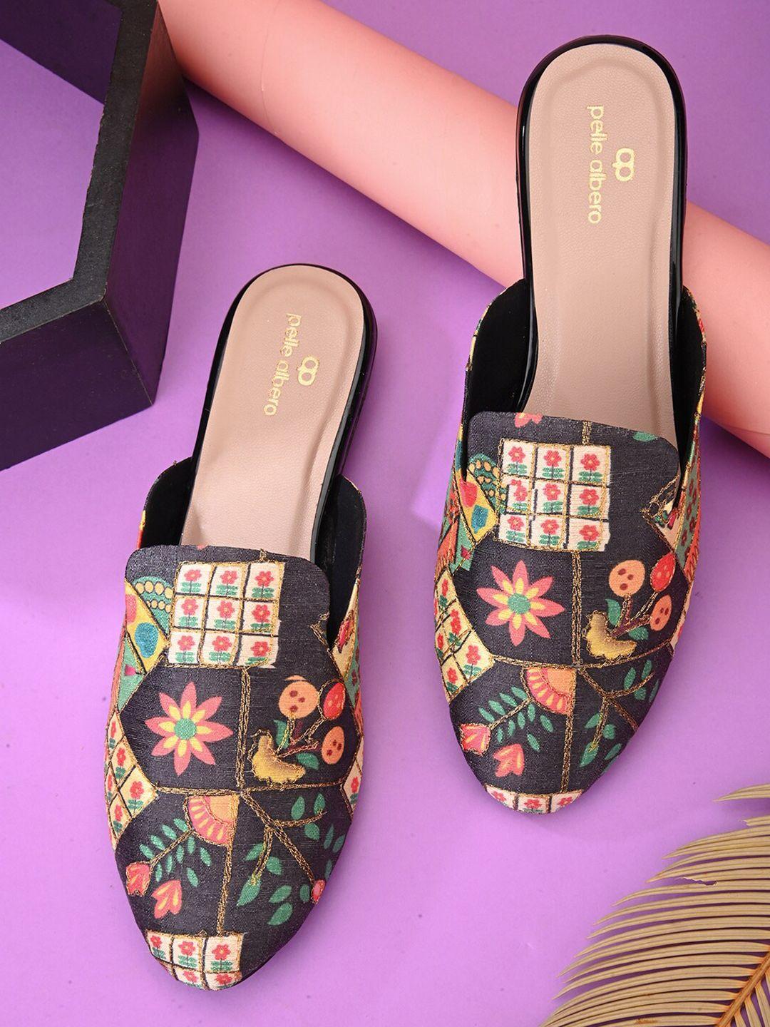 pelle albero ethnic embellished mules