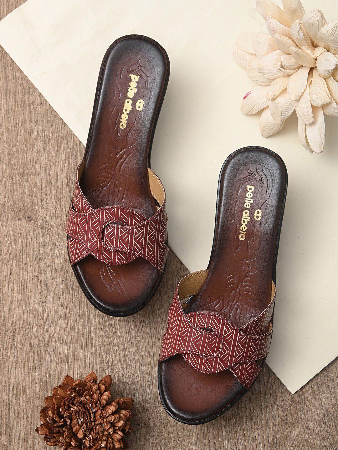 pelle albero maroon party block mules