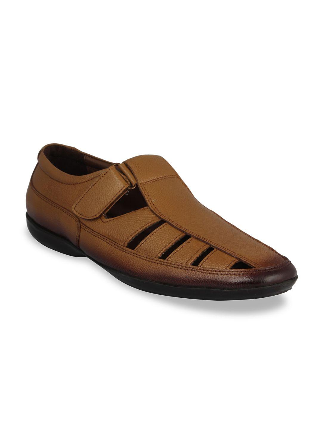 pelle albero men tan brown leather shoe-style sandals