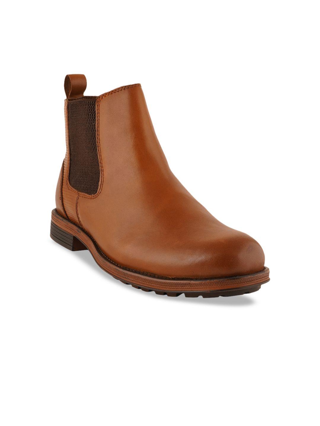 pelle albero men tan brown solid leather chelsea boots