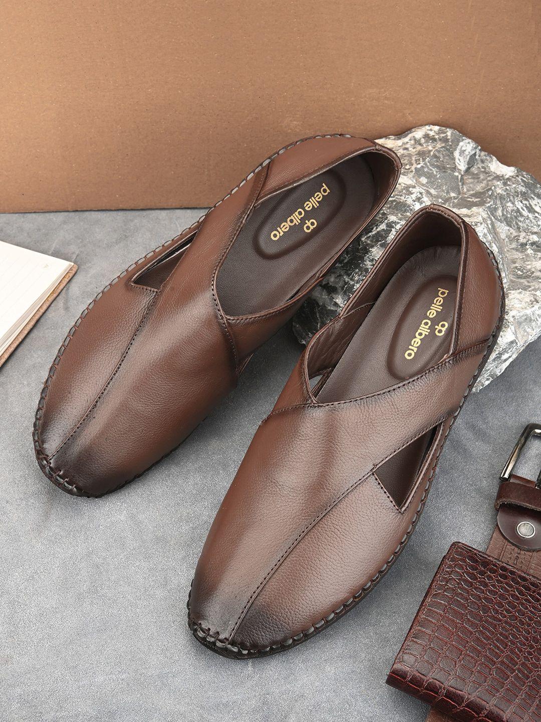 pelle albero men textured leather shoe-style sandals