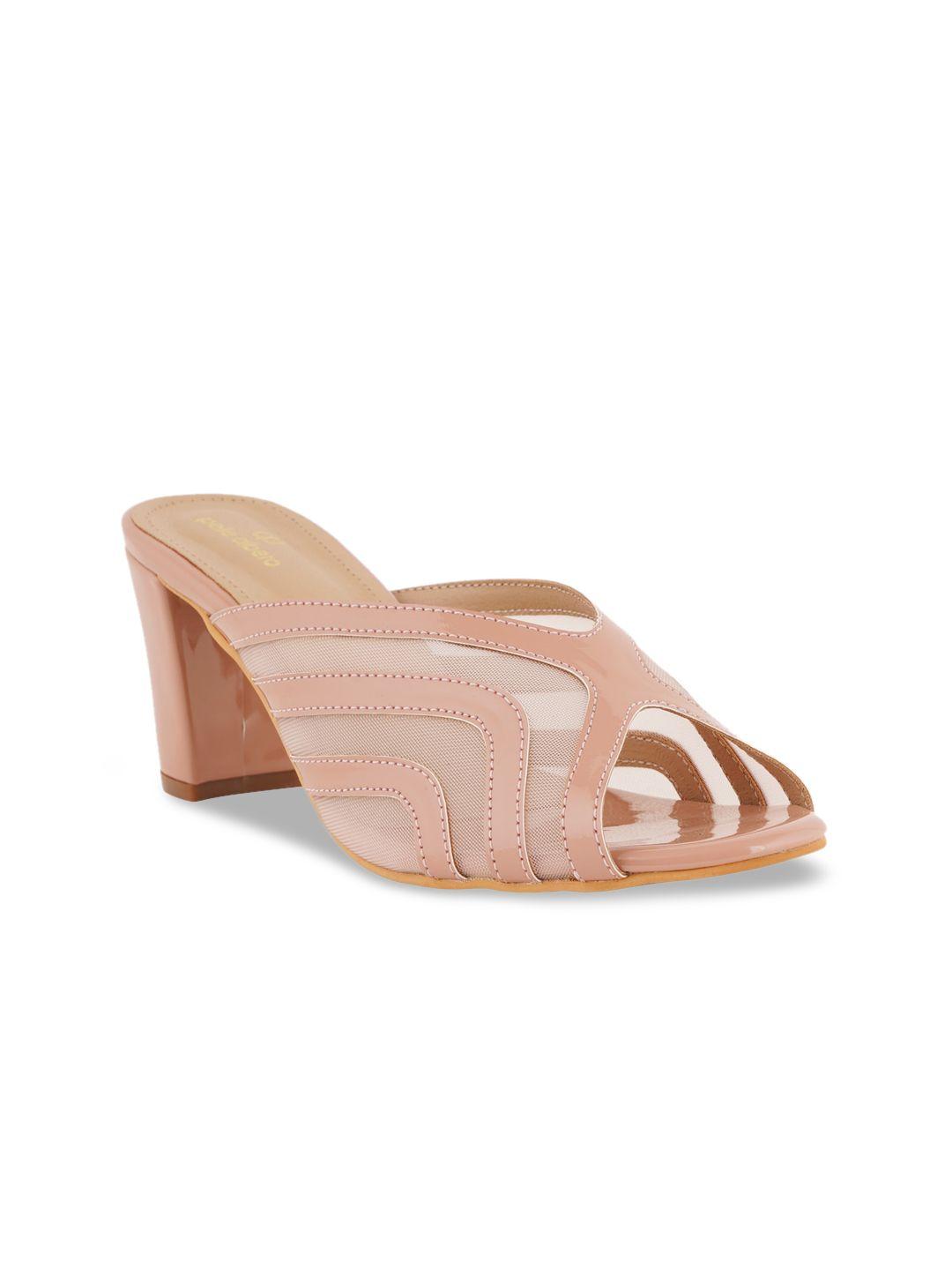 pelle albero pink striped block sandals