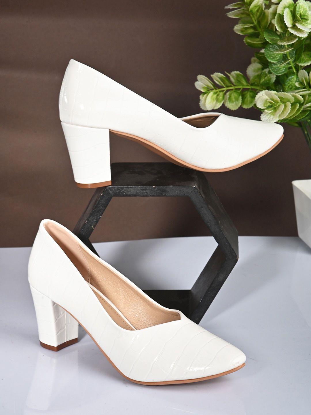 pelle albero textured block heel pumps