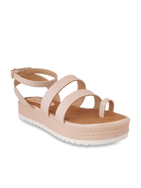 pelle albero women's beige ankle strap sandals