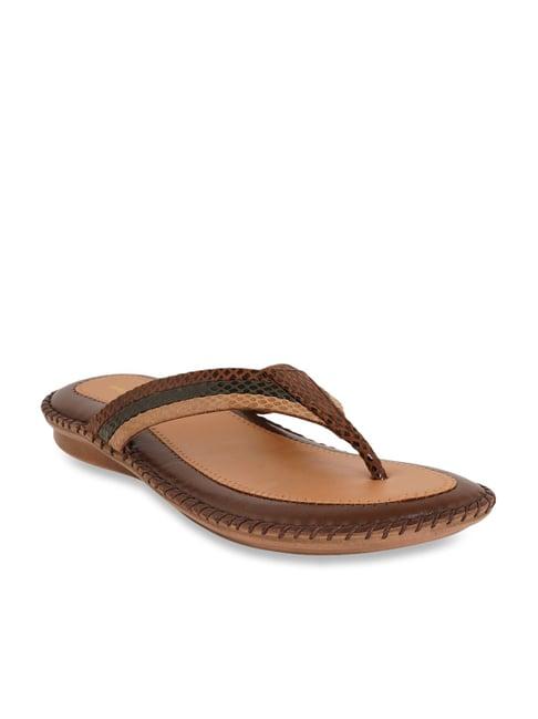 pelle albero women's brown thong sandals
