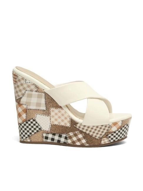 pelle albero women's chalk white cross strap wedges