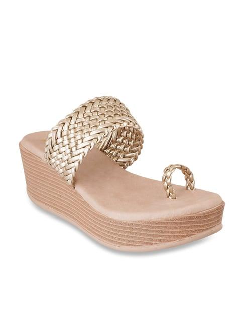 pelle albero women's gold toe ring wedges