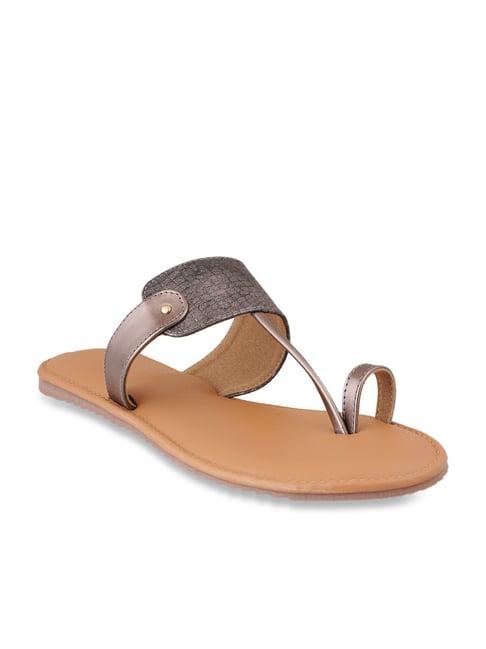 pelle albero women's gun metal toe ring sandals