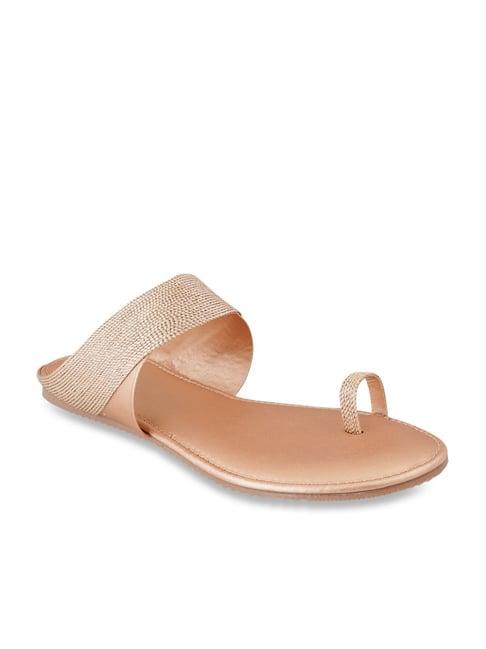 pelle albero women's rose gold toe ring sandals