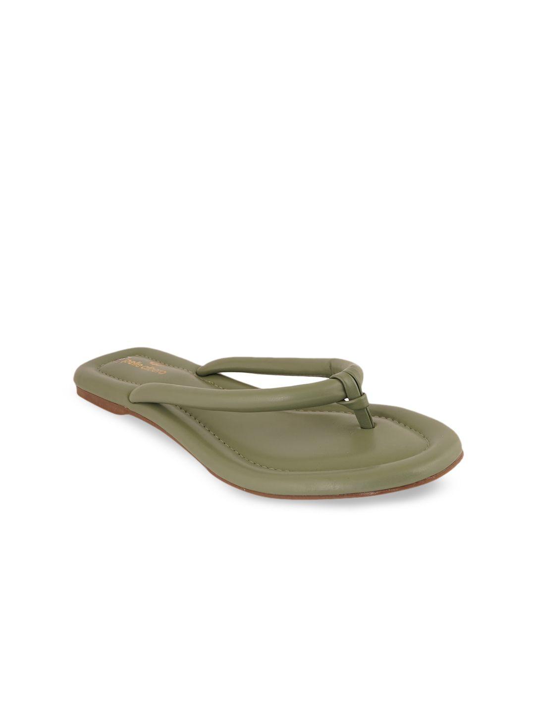 pelle albero women olive green open toe flats